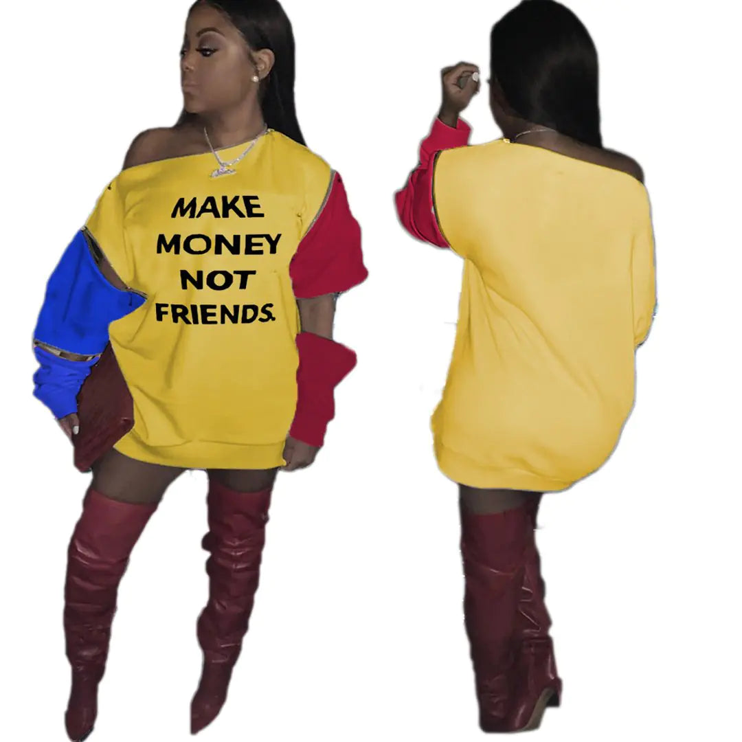 Off Shoulder Active Pullover Hoodies